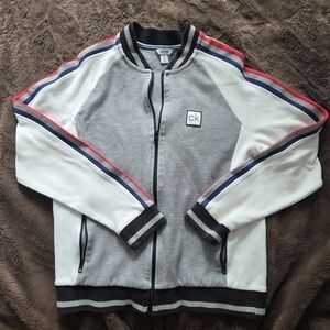 Calvin Klein Grey & White Zip-Up Jacket